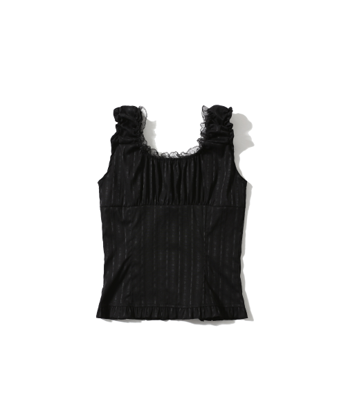 оборка SHORT RUFFLE BLOUSE BLACK