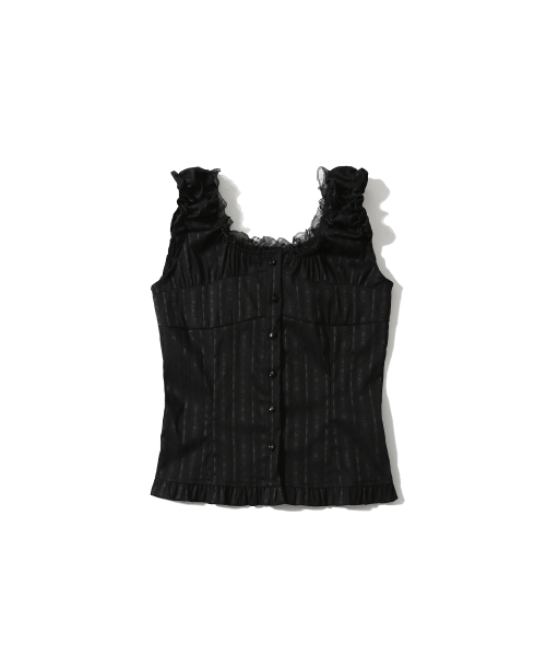 оборка SHORT RUFFLE BLOUSE BLACK