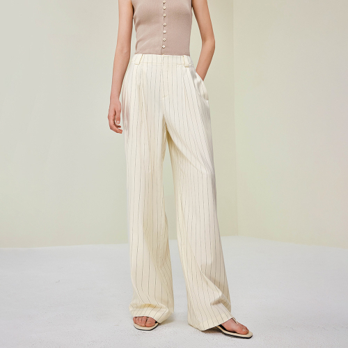 YY_Commuter striped wide pants