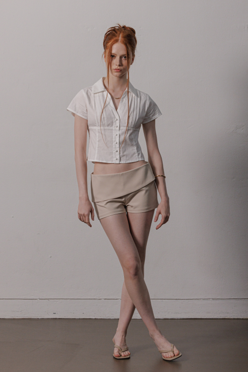 Dressy micro shorts Cream beige