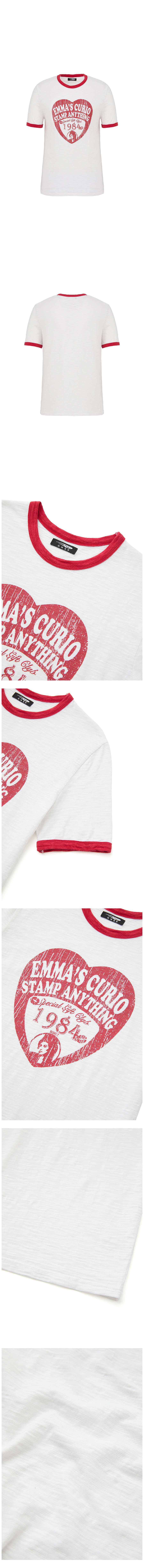 Tシャツ・カットソー DNSR Heart Stamp Ringer T-Shirt 5SH128 MUSINSA | DNSR Heart Stamp Ringer T-Shirt White
