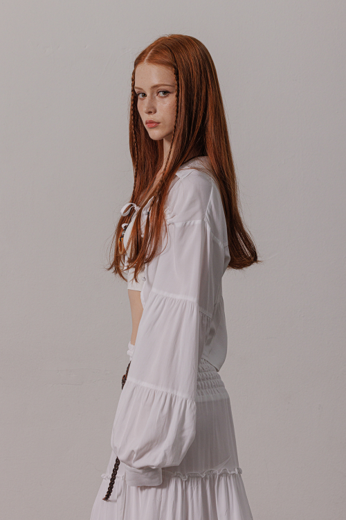 (100) Tencel touch bolero Ivory