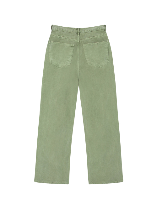 Washed tuck pocket pants - khaki