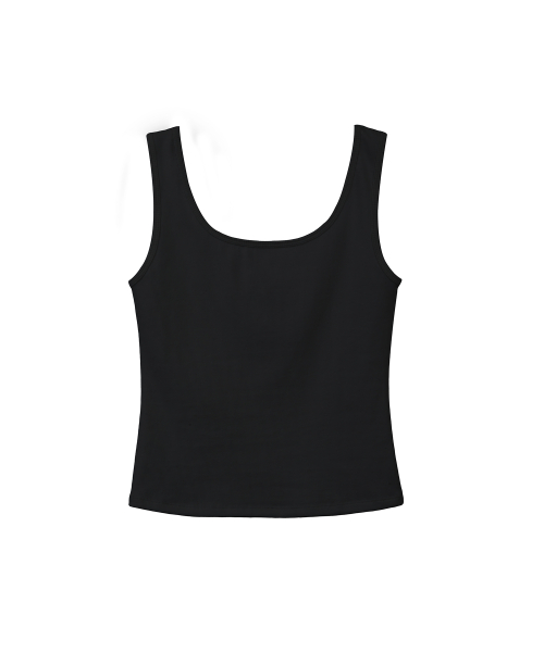lotsyou_Basic Deep Sleeveless Black