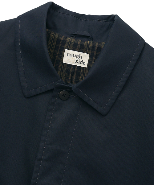 Belted Single Coat Dark Navy