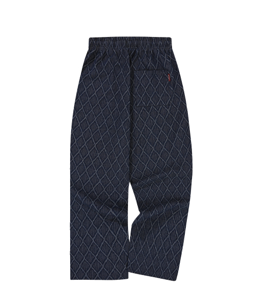 Waffle Jaquard Denim Pants Deep Blue