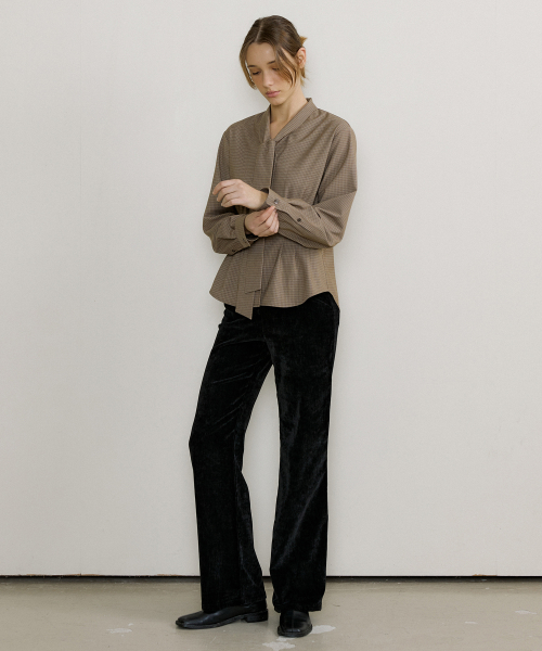 CROFFLE TIE BLOUSE_CHECK VER
