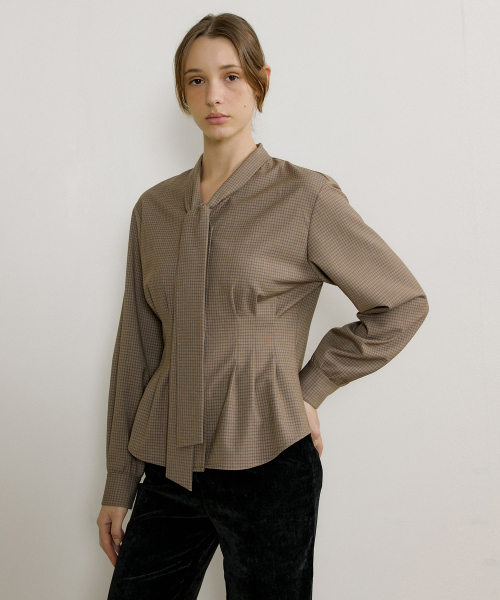 CROFFLE TIE BLOUSE_CHECK VER