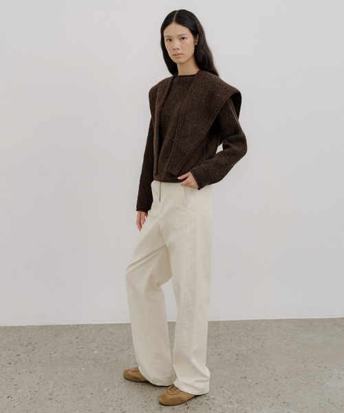 CURVED CORDUROY PANTS_CREAM