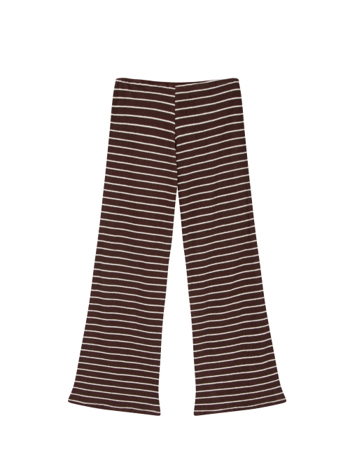 Lowrise terry stripe pants - brown