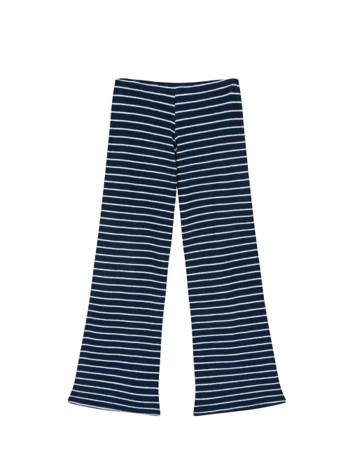 Lowrise terry stripe pants - navy