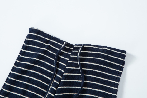 Lowrise terry stripe pants - navy