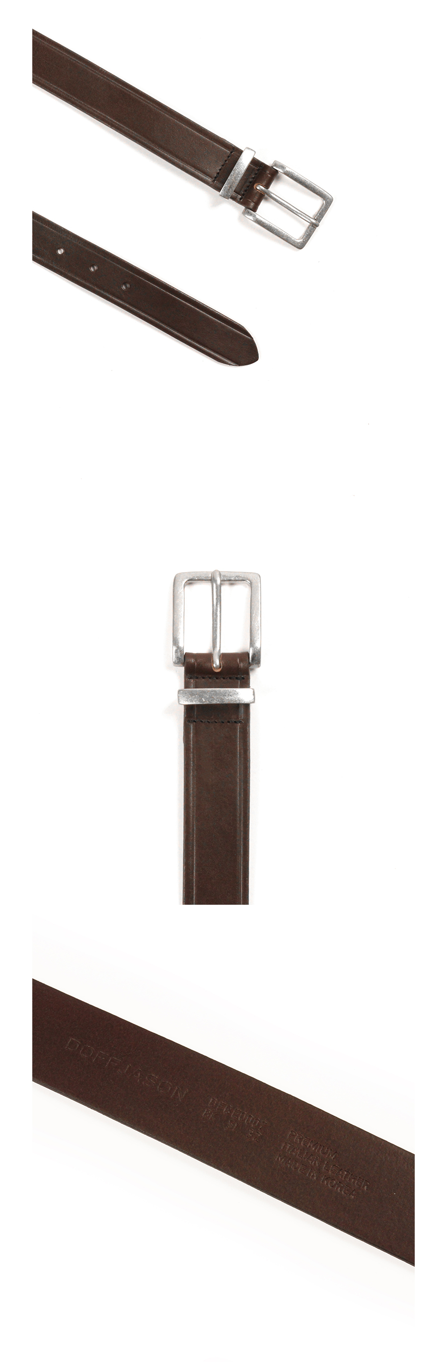 MUSINSA公式 | DOFFJASON Minimal Square Hard Leather Belt