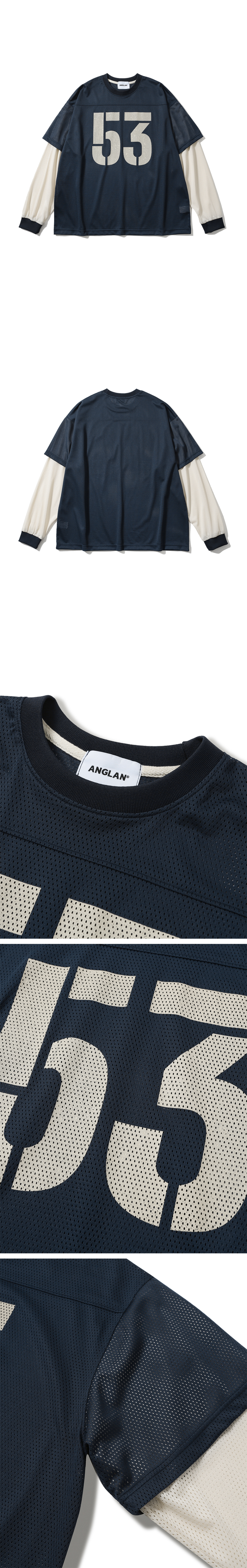 【ANGLAN】25SS★ [AG] Mesh Layered Long Sleeve MUSINSA | ANGLAN Mesh Layered Long Sleeve - Blue