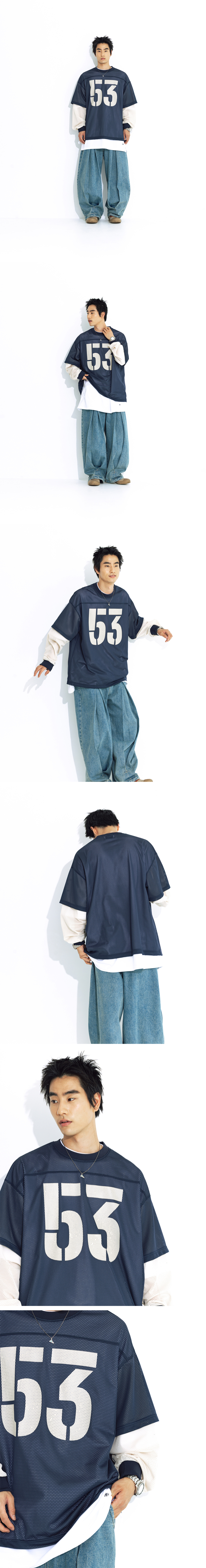 【ANGLAN】25SS★ [AG] Mesh Layered Long Sleeve MUSINSA | ANGLAN Mesh Layered Long Sleeve - Blue