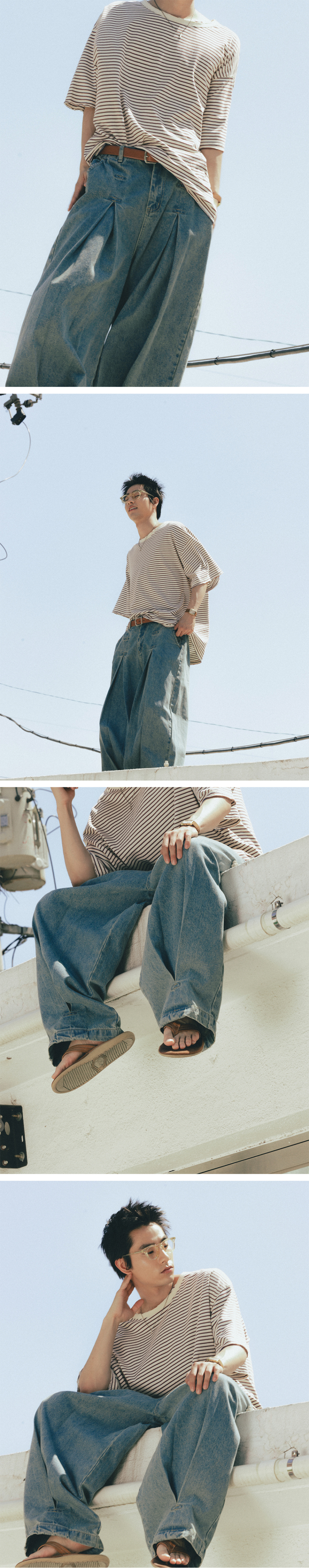 【ANGLAN】25SS★ [AG] Long Tuck Wing Balloon Denim Pants MUSINSA | ANGLAN Long Tuck Wing Balloon Denim Pants - Washed