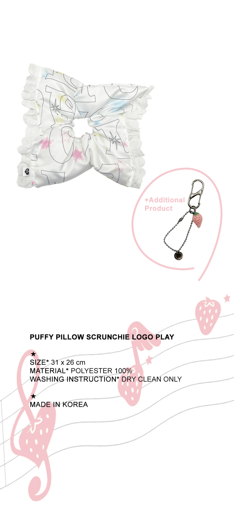 【NOFFICIALNOFFICE】PUFFY PILLOW SCRUNCHIE MUSINSA | NOFFICIALNOFFICE Fluffy Pillow Scrunchie Logo Play