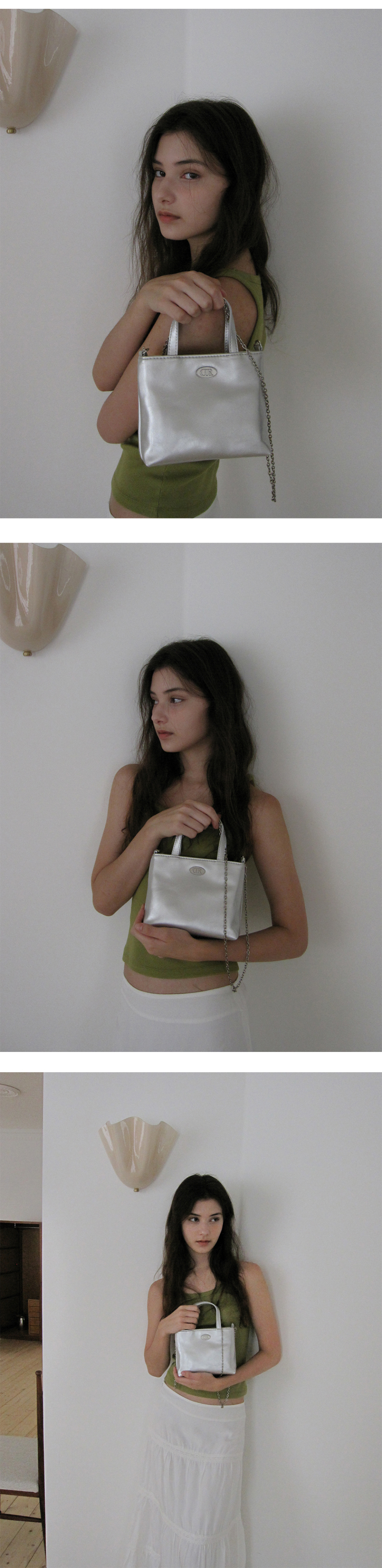 MUSINSA | DUMARO Dion Small Two Way Crossbody Bag / Silver