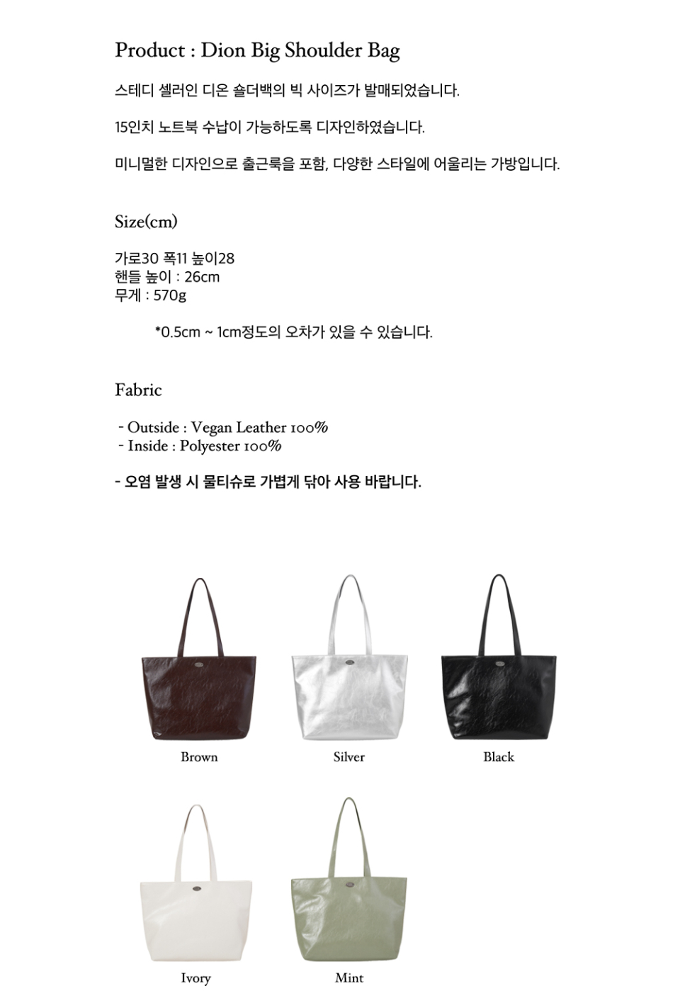 MUSINSA | DUMARO Dion Big Shoulder Bag / Mint