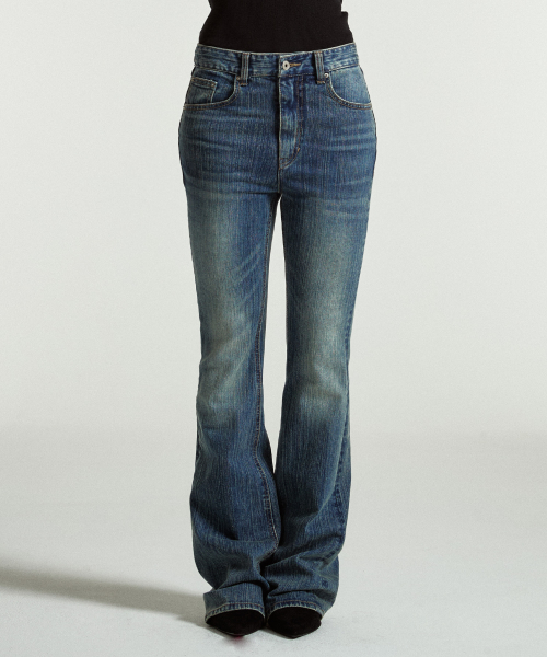 High waist flare pants (Indigo)