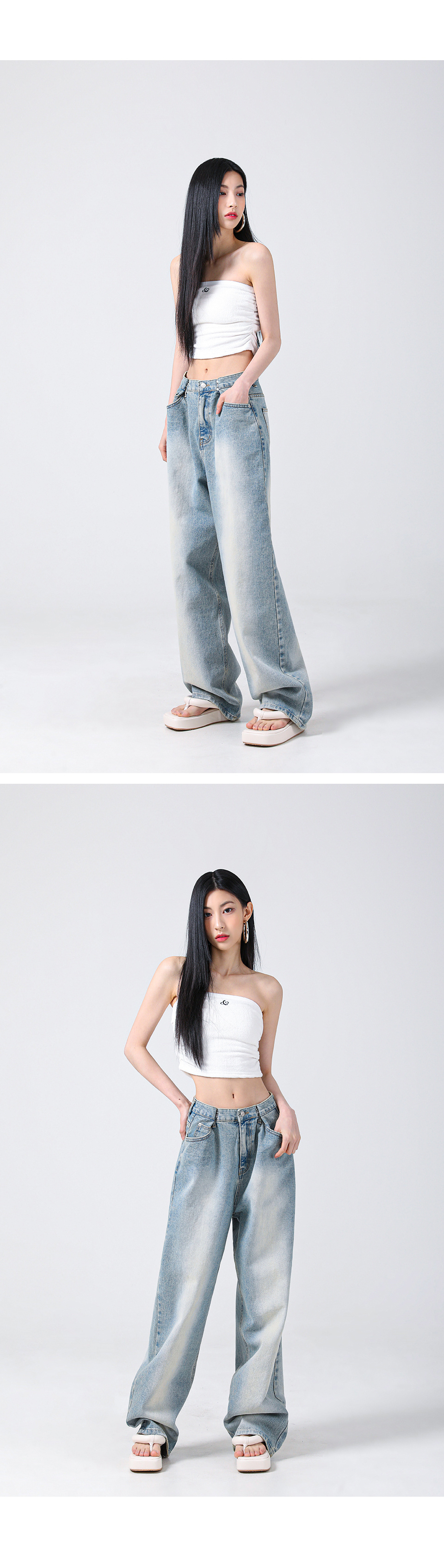 MUSINSA公式 | AVANDRESS BUCKLE WIDE DENIM PANTS WASHING