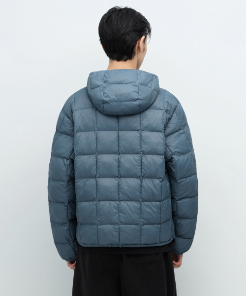 Легкий стеганый пуховик с капюшоном Blue Gray
