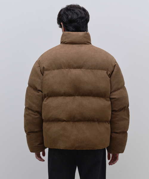 Повседневный короткий пуховик из искусственной замши [Light Brown]