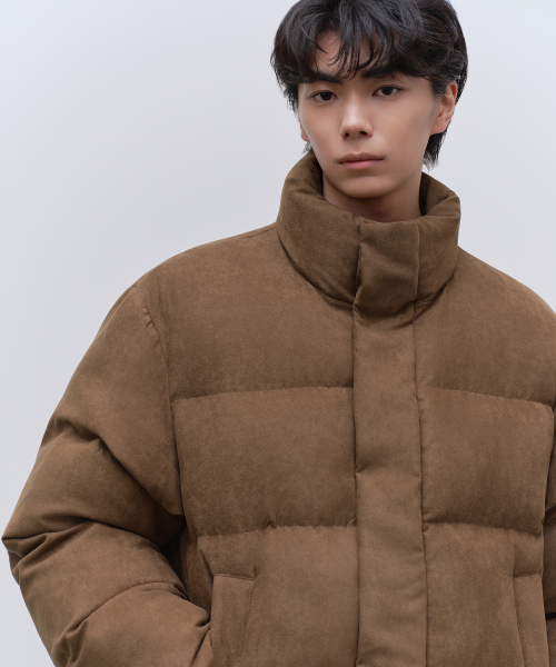 Повседневный короткий пуховик из искусственной замши [Light Brown]
