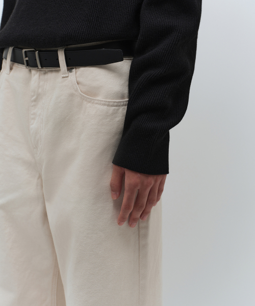 [Victoria Wool] Minimal Ribbed Crew Neck Knit [Black] thumbnail 8