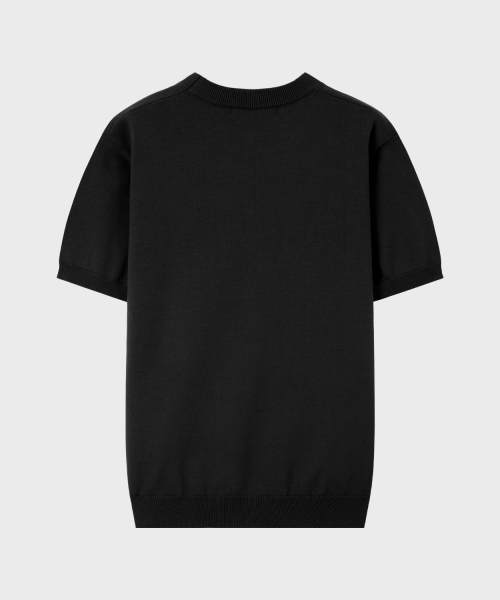 Облегающий трикотажный джемпер с круглым вырезом [Black]