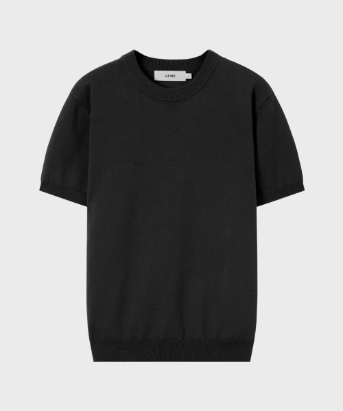 Облегающий трикотажный джемпер с круглым вырезом [Black]
