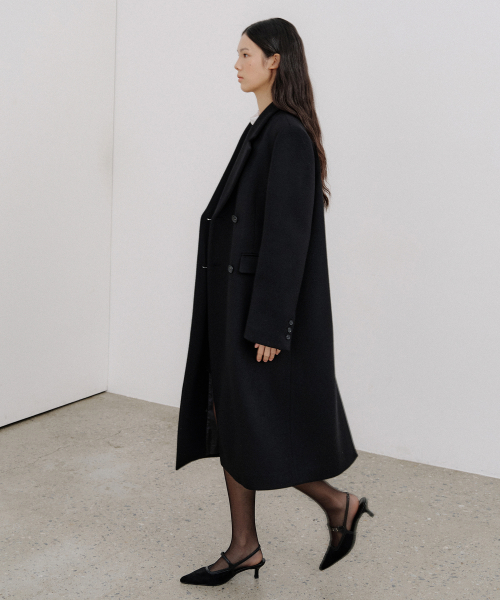 CASHMERE DOUBLE STAND LONG COAT_BLACK