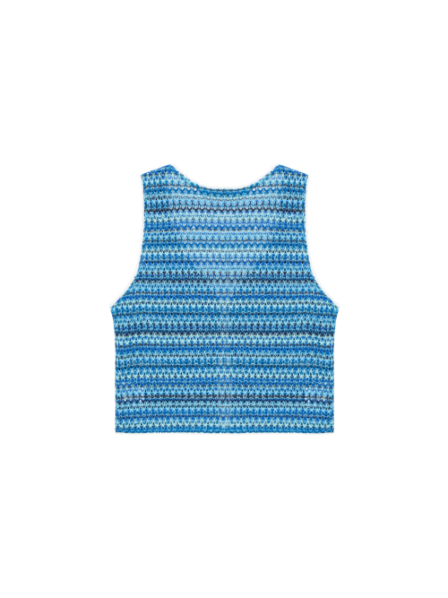 Lace jacquard vest - blue