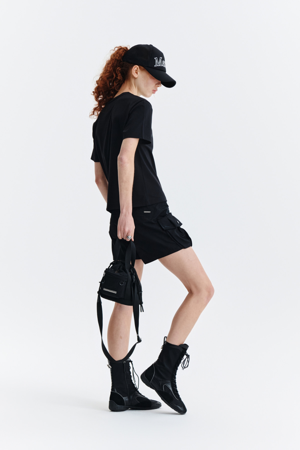 MUSINSA | MATIN KIM ONE POCKET MESH MINI BAG IN BLACK