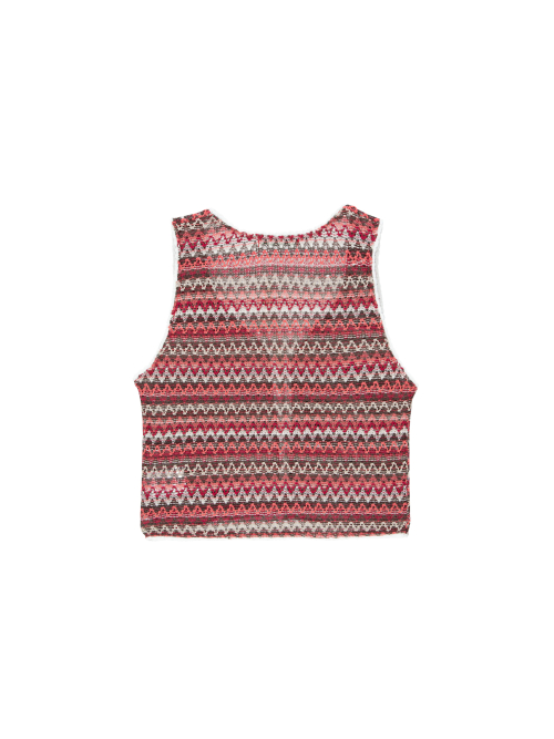 Lace jacquard vest - burgundy