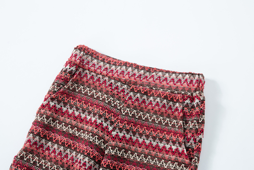Lace jacquard set - burgundy