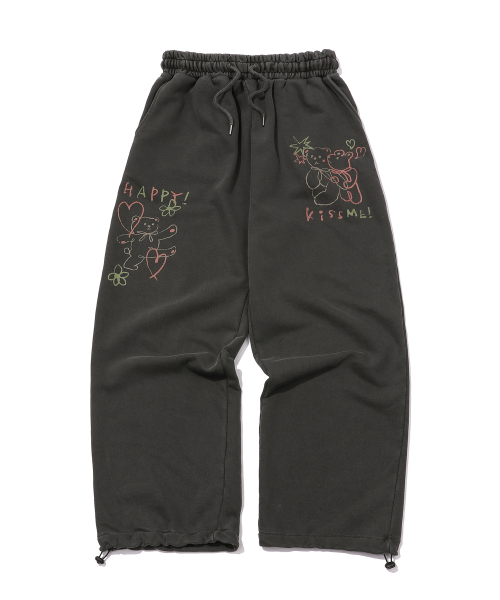 Спортивные штаны Chalk Bear пигментного окрашивания Smoke Black