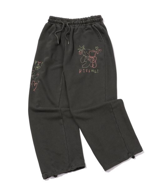 Спортивные штаны Chalk Bear пигментного окрашивания Smoke Black
