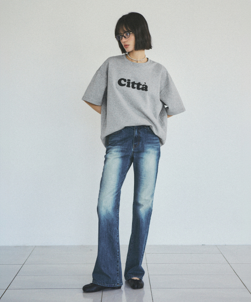 Узкие джинсы клеш Vintage Washed CTD406 (Blue)