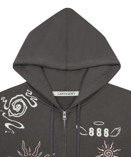 L19 ANGEL HOOD ZIP-UP(CHARCOAL) L19