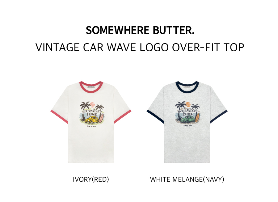 [SOMEWHERE BUTTER]★25SS★Vintage Car Wave Logo Over-Fit Top MUSINSA | SOMEWHEREBUTTER Vintage Car Wave Logo Over-Fit Top