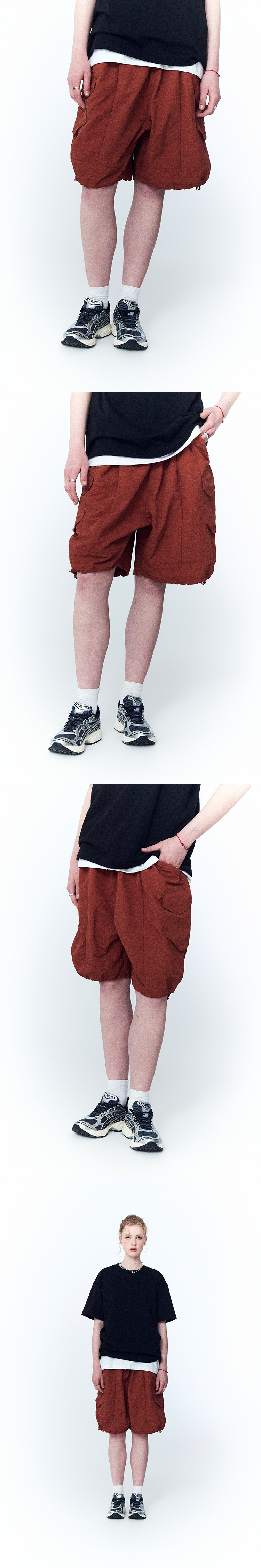 BERMUDA CARGO NYLON PANTS - 3 COLORS AS SHOWN