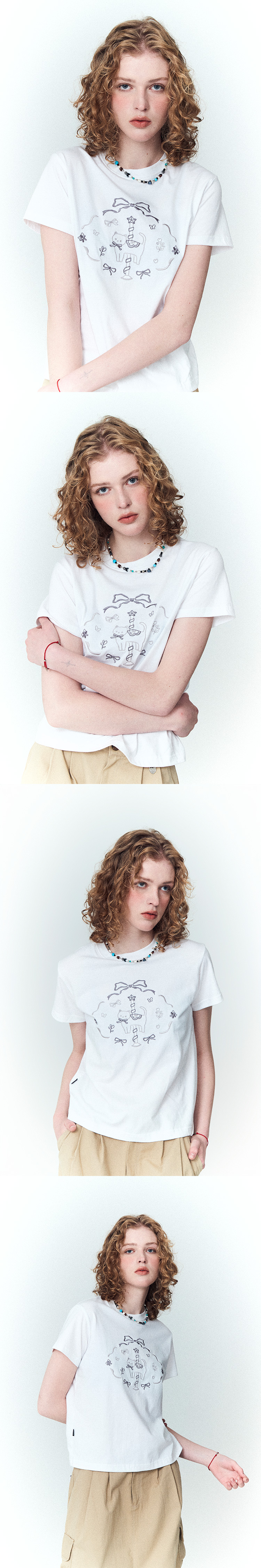 【CPGN STUDIO】24SS★ Kitten Fly Embroidered Short Sleeve T MUSINSA | CPGN STUDIO Circle Kitty Embroidered Crop Short