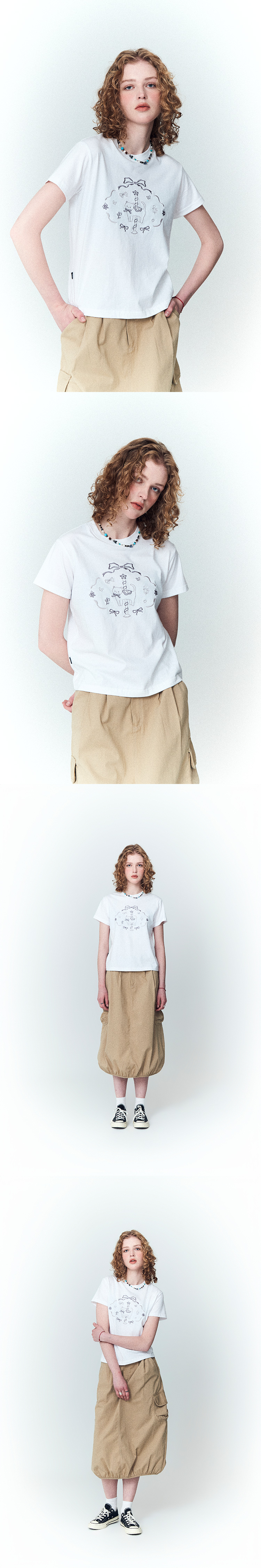 MUSINSA | CPGN STUDIO Circle Kitty Embroidered Crop Short