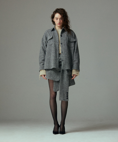 Tweed half wool coat