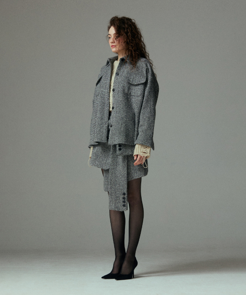 Tweed half wool coat