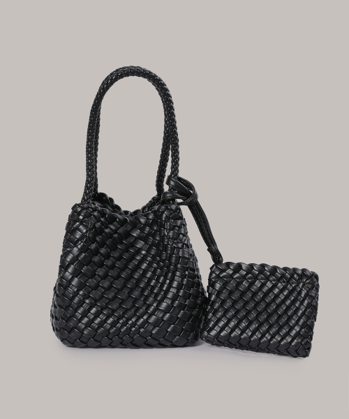 Weaving Bucket Bag - Black