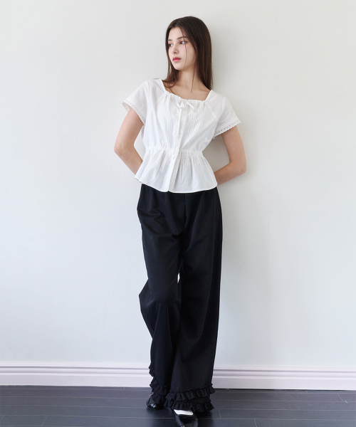 Tiered Ruffle Pants (Black)