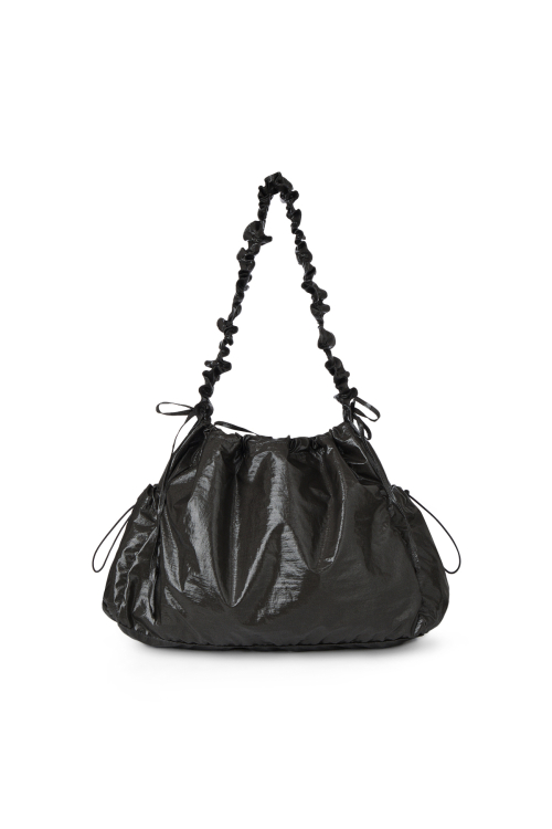 DEINET COATING SHIRRING BAG IN BLACK