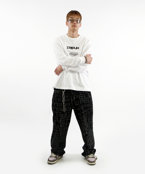 Лонгслив System Logo Tee Max Over Fit WHITE